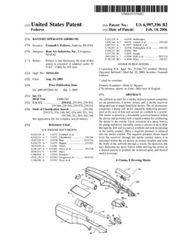 Patent 
      
 
 
 
 for novelty toy - battery operated portable airbrush sprayer for kids' creative activities.